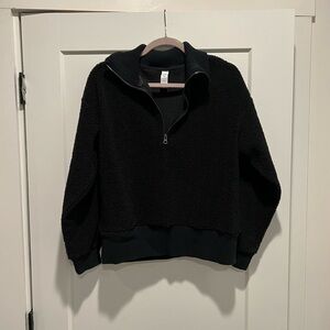 Yogalicious Black Sherpa Winter Trail Half Zip Jacket
